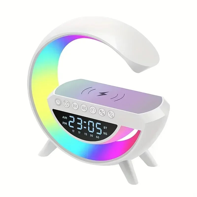 Intelligent G Shaped LED Lamp Bluetooth Speaker Wireless Charger Atmos – EZ  Store Place